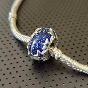 Pandora Galaxy Blue & Star Murano Charm